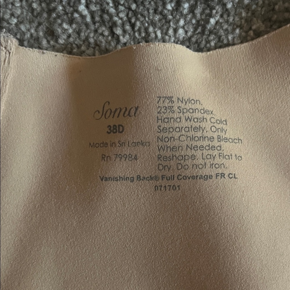 Soma Nude Full Coverage Bra - Picture 3 of 3